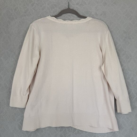 Vtg Crochet Cardigan Sweater Women XL Blush Pink Cottage Coquette Gilmore Granny - Picture 4 of 10